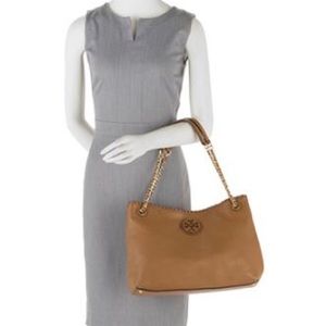 Tory Burch Tan Marion Leather Bag